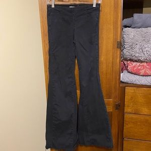 Free People black pull-on flare pants